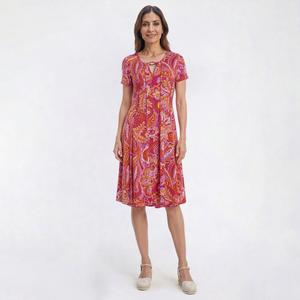 Womens Sami & Jo Keyhole Neck Paisley A-Line Dress